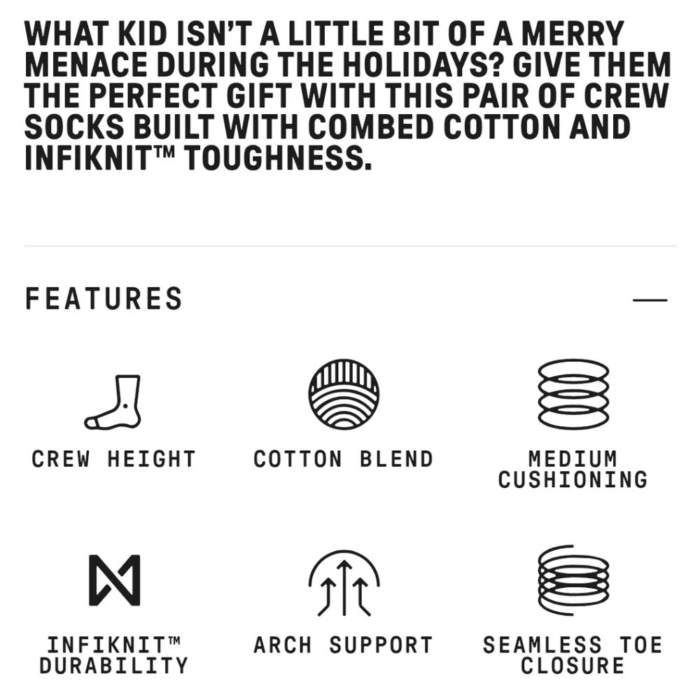 NWT Kids Merry Menace Stance Crew Socks - Red and Black
